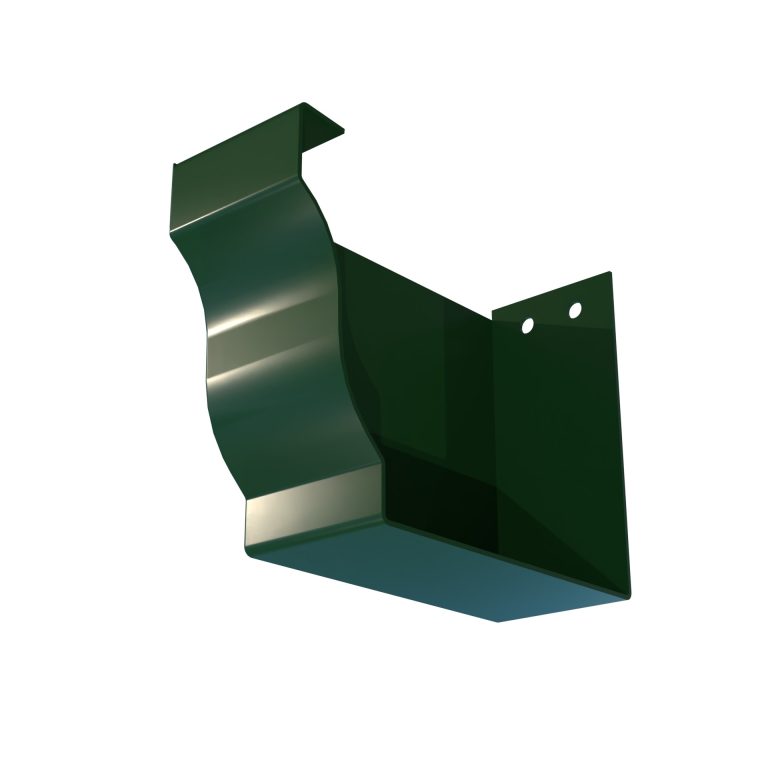 Left hand stop end for terminating Dove aluminium gutter runs