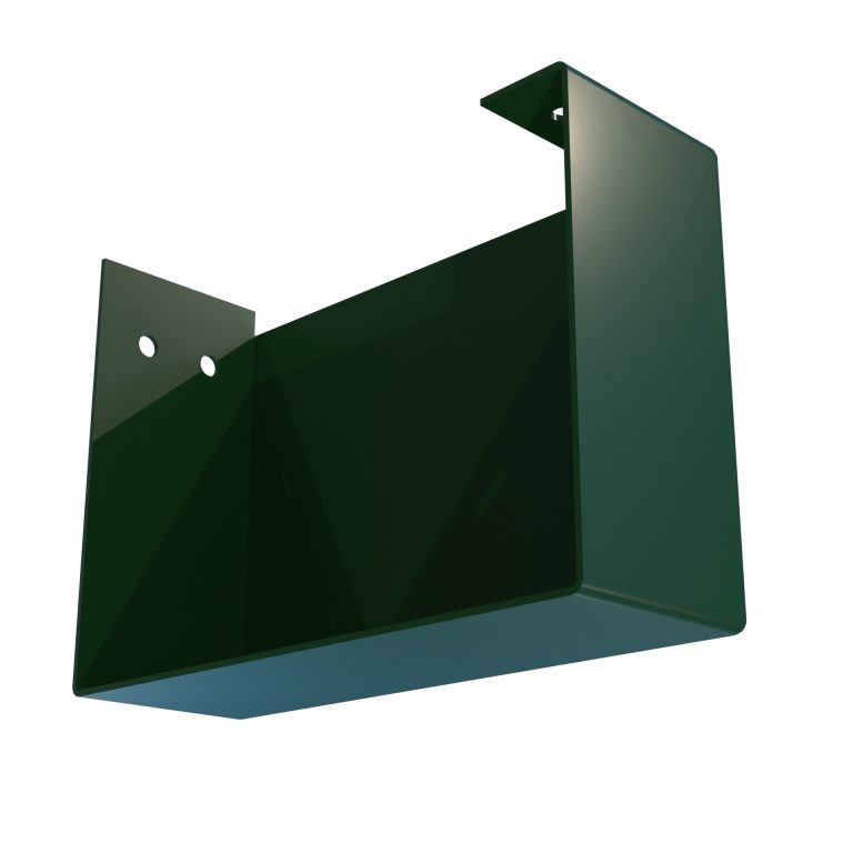 Right hand stop end for Delta 100 aluminium box gutter