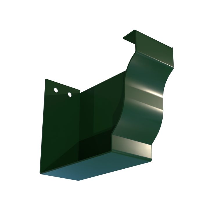 Right hand stop end designed for Dove aluminium rainwater gutter systems