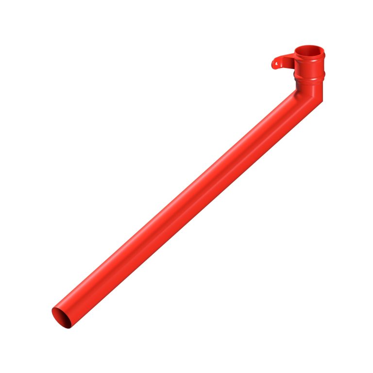 Left-hand aluminium long tailed elbow with 1000mm projection