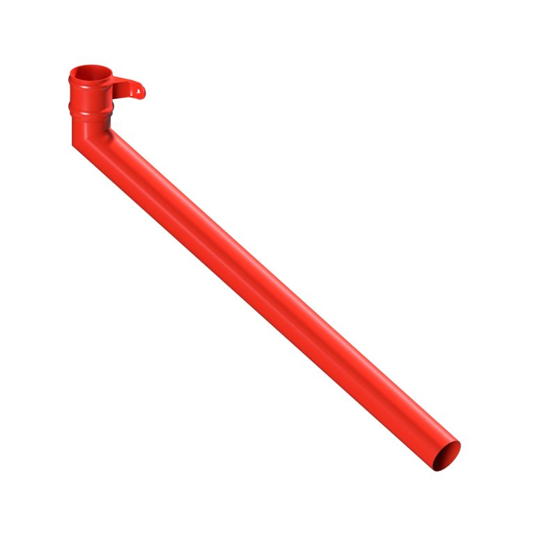 Right-hand aluminium long tailed elbow with 1000mm projection