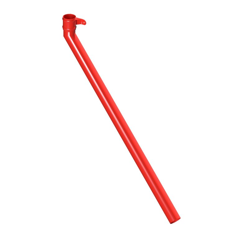 Right-hand aluminium long tailed elbow with 1000mm projection