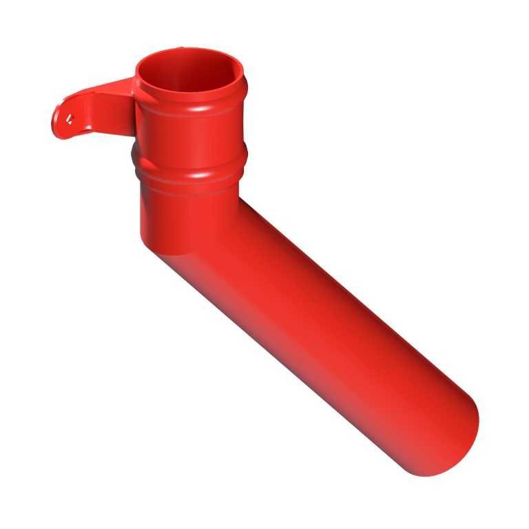 Right-hand aluminium long tailed elbow with 300mm projection
