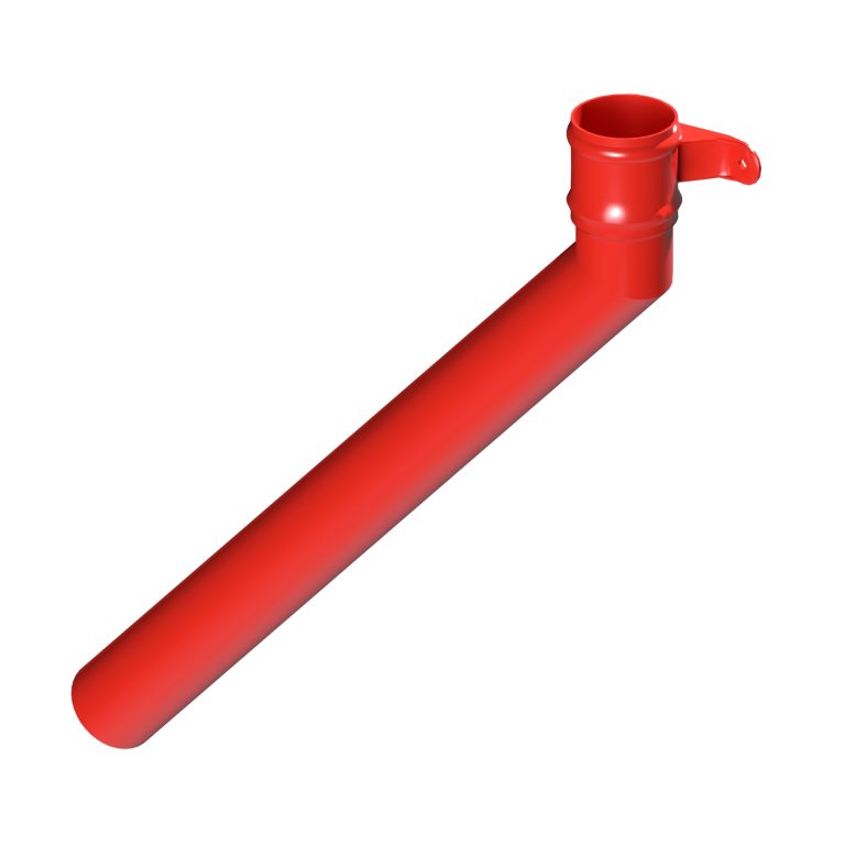 Left-hand aluminium long tailed elbow with 600mm projection