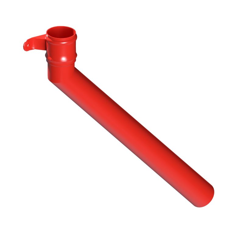 Right-hand aluminium long tailed elbow with 600mm projection