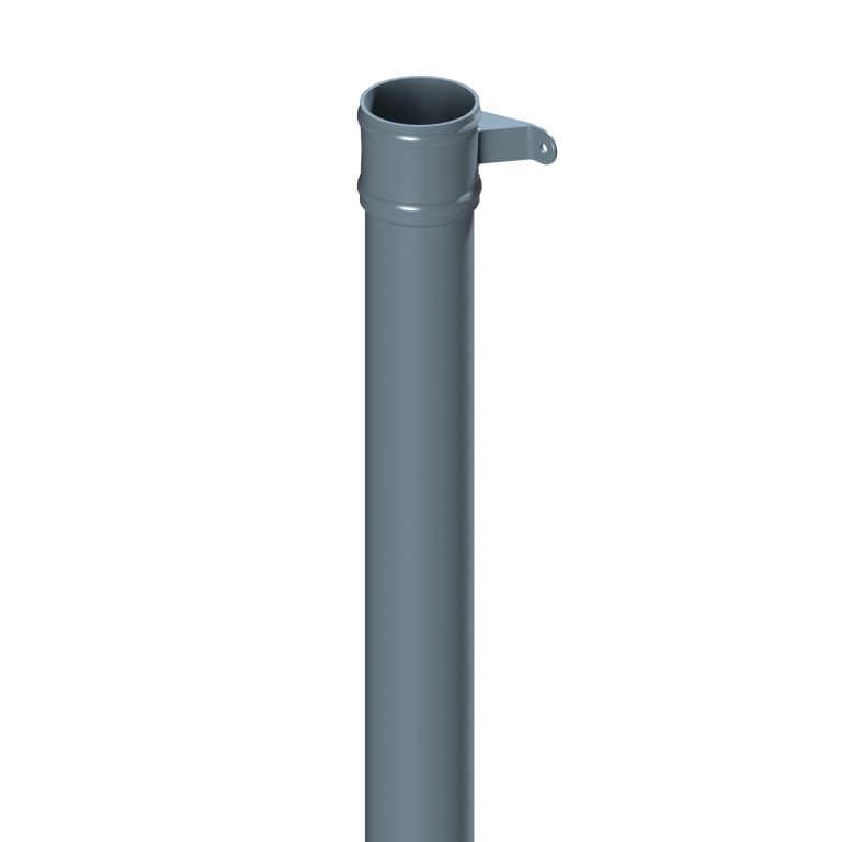Traditional 101.6mm aluminium round downpipe, 1.5m length with cast eared collar