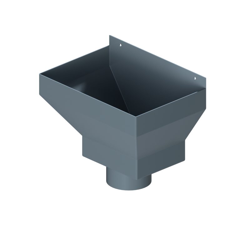 Traditional aluminium rainwater hopper for 101.6mm round downpipe