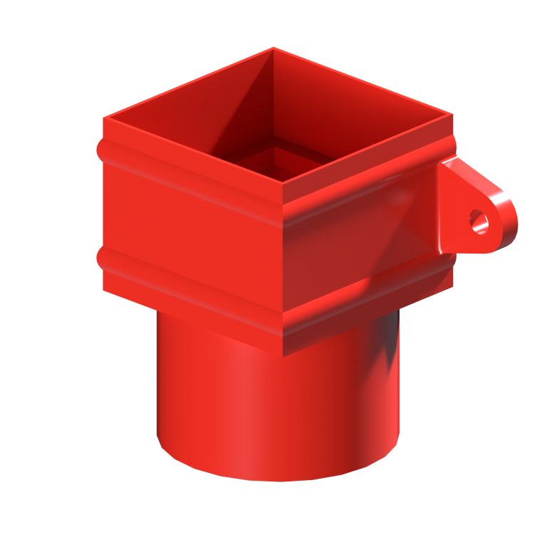 101.6mm aluminium adaptor connecting square and round downpipes