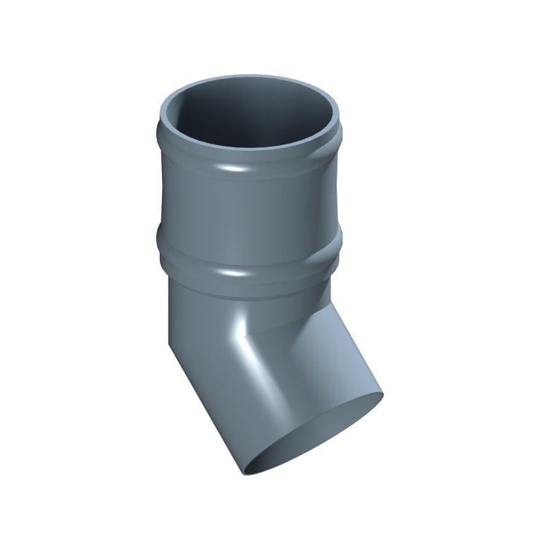 Traditional aluminium 135-degree elbow with cast collar