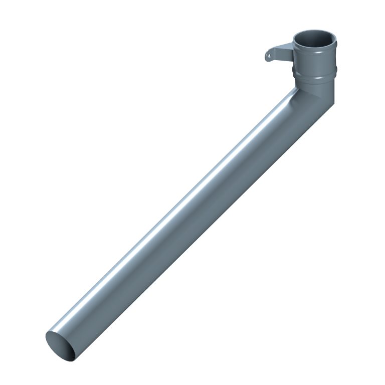 Left-hand aluminium long tailed elbow with 1000mm projection