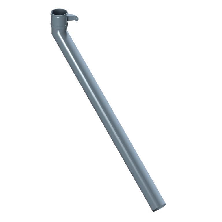Right-hand aluminium long tailed elbow with 1000mm projection