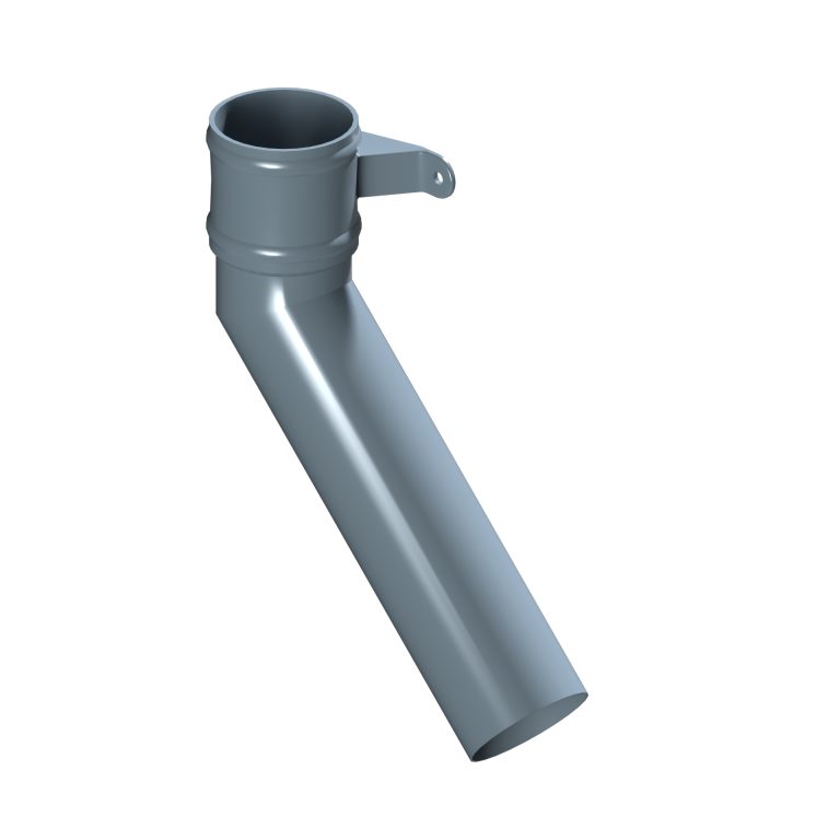 Right-hand aluminium long tailed elbow with 300mm projection