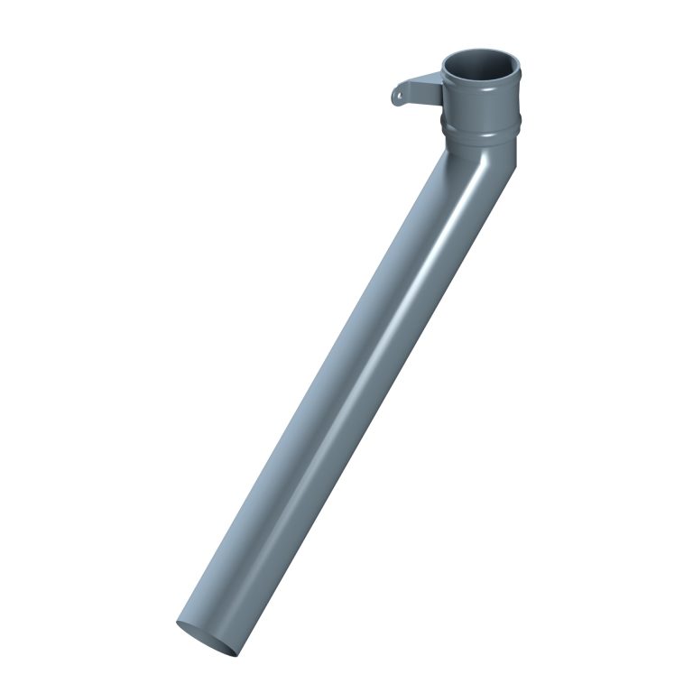 Left-hand aluminium long tailed elbow with 600mm projection