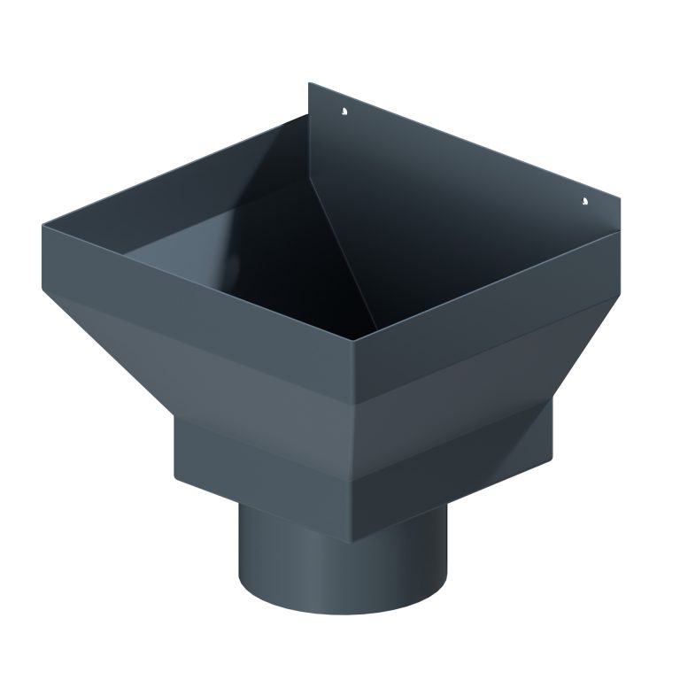 Traditional aluminium rainwater hopper for 152.4mm round downpipe