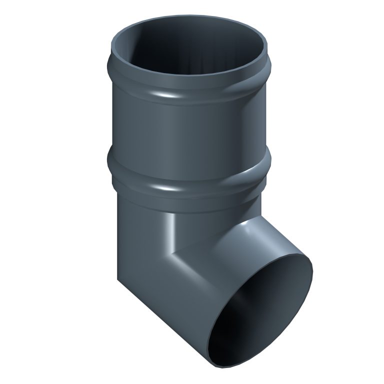 Traditional aluminium 112.5-degree elbow with cast collar