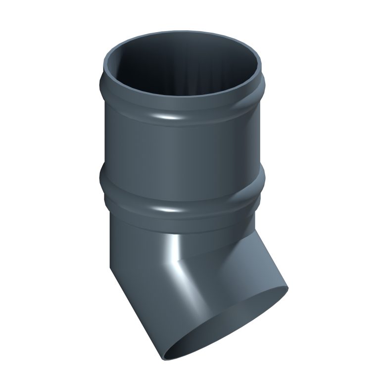 Traditional aluminium 135-degree elbow with cast collar