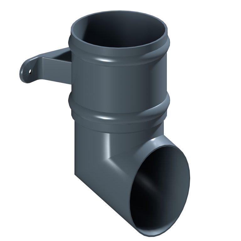 Traditional aluminium downpipe shoe with cast eared collar