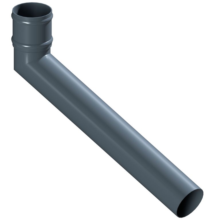 Traditional aluminium long tailed elbow with 1000mm projection