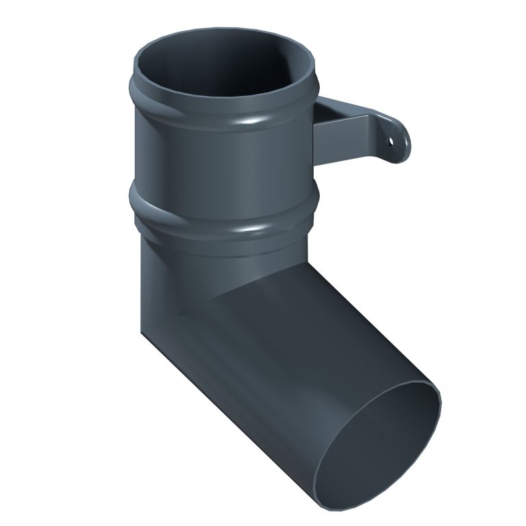 Right-hand aluminium long tailed elbow with 300mm projection