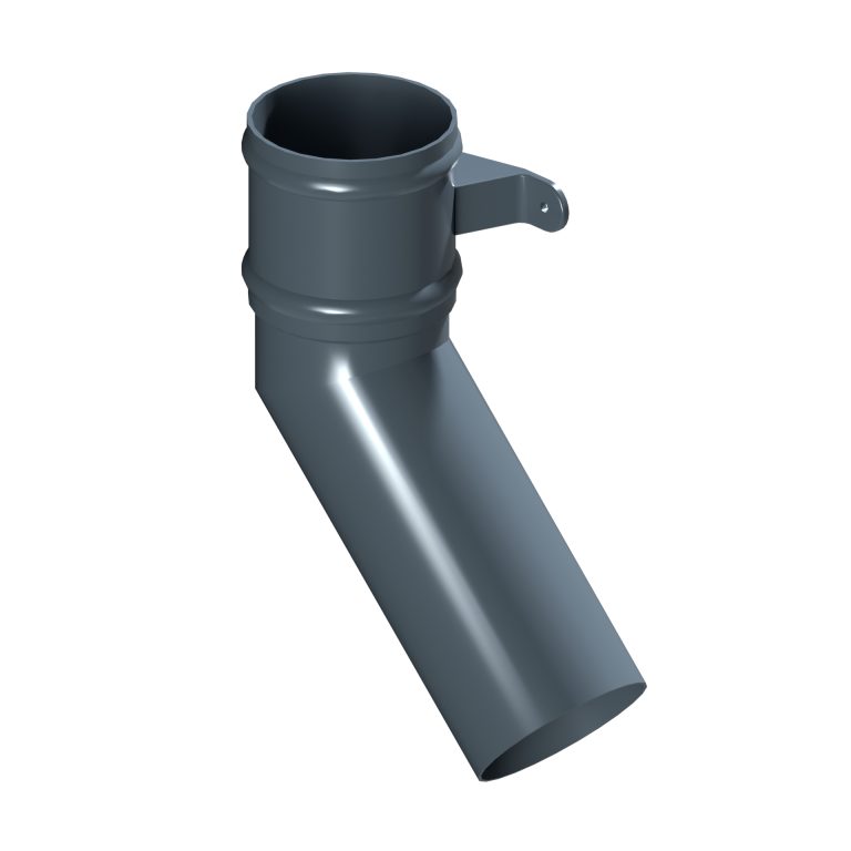 Right-hand aluminium long tailed elbow with 300mm projection