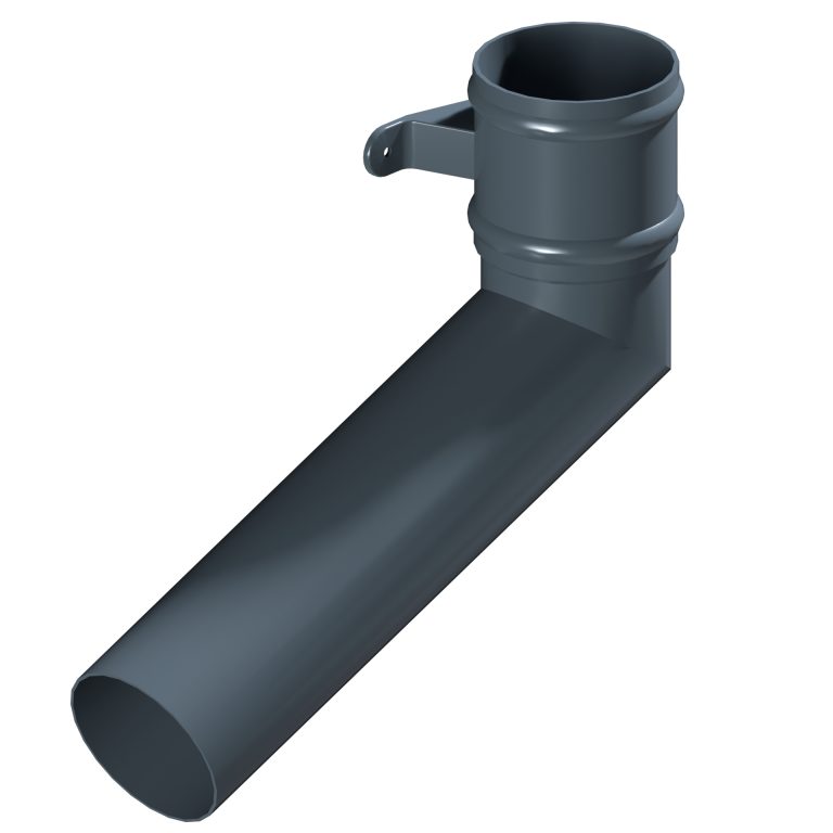 L - Long Tailed Elbow 600mm projection, 112.5º cw cast collar for Traditional Round 152.4mm Pipe