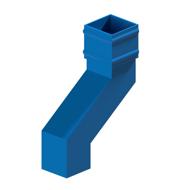 150mm projection offset for traditional square 76.2mm aluminium downpipe