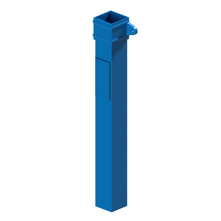 Square aluminium rodding access with cast eared collar and cover plate