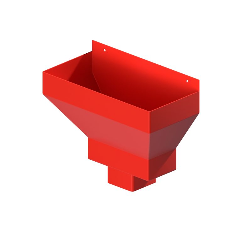 Aluminium rainwater hopper for traditional square 101.6mm downpipe