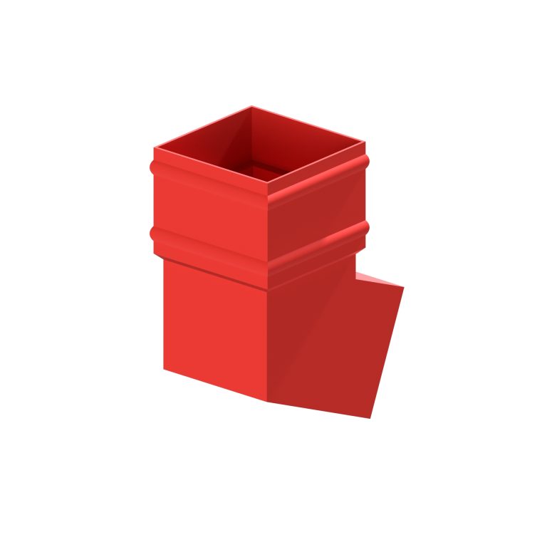 Traditional square aluminium 112.5-degree elbow with cast collar