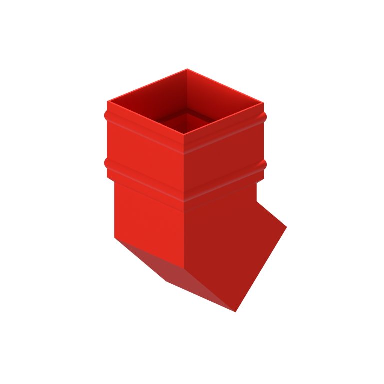 Traditional square aluminium 135-degree elbow with cast collar