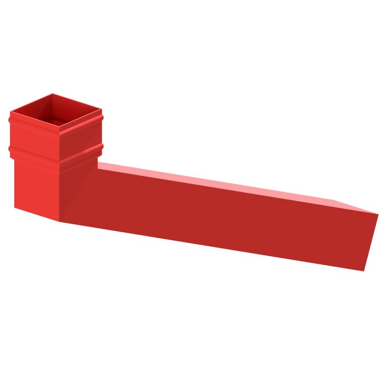 Square 101.6mm aluminium long tailed elbow with 1000mm projection