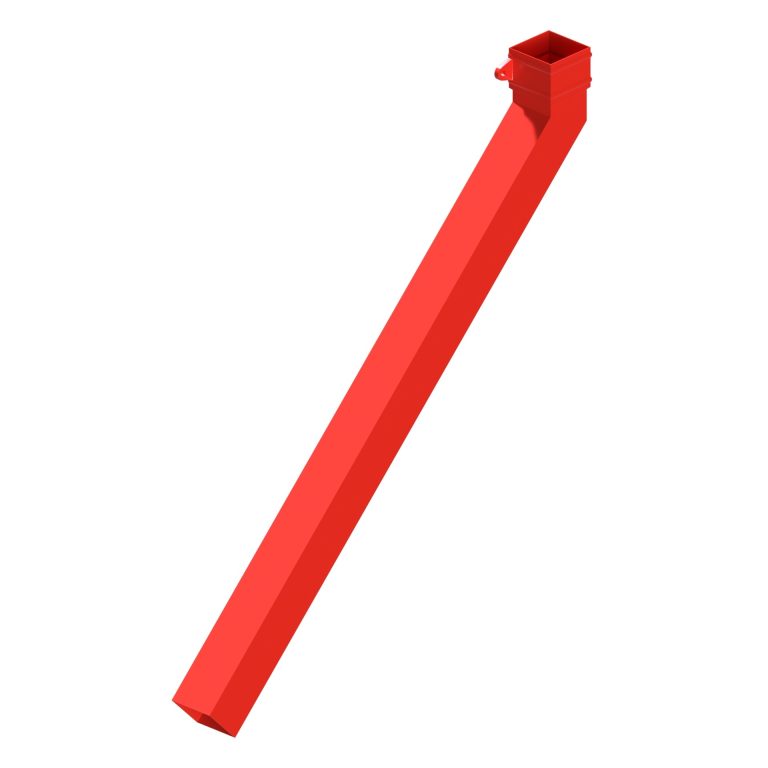 Left-hand square aluminium long tailed elbow with 1000mm projection