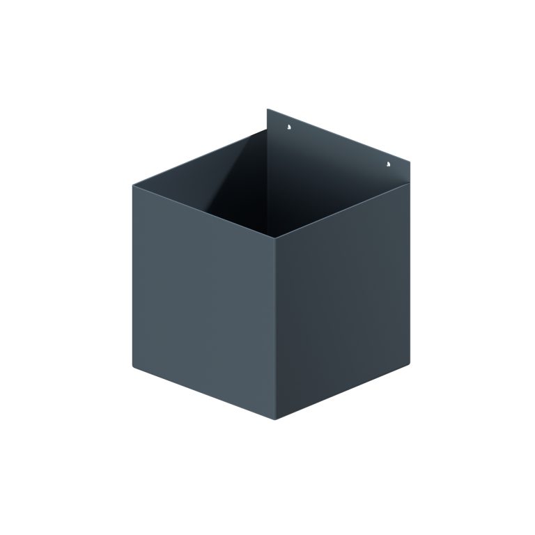 Traditional rectangular aluminium box rainwater hopper measuring 250 × 225 × 225mm