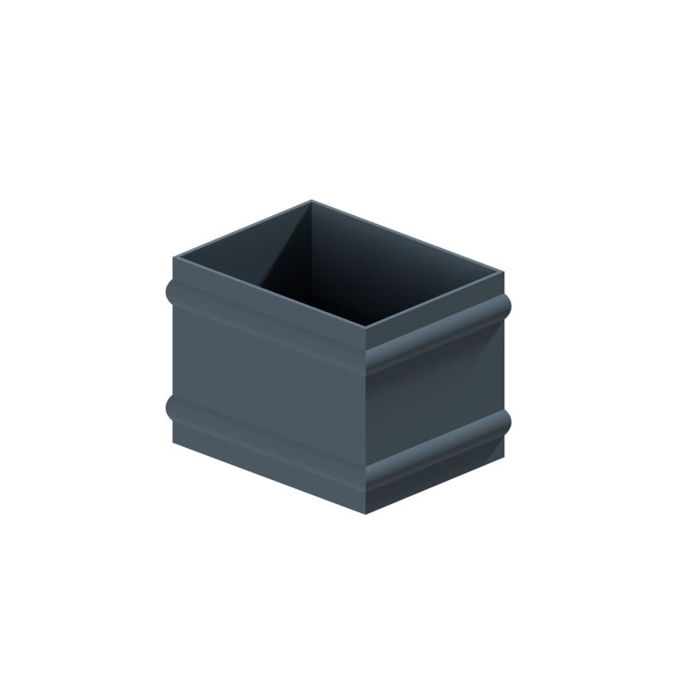 Plain cast collar connector for traditional rectangular aluminium downpipe