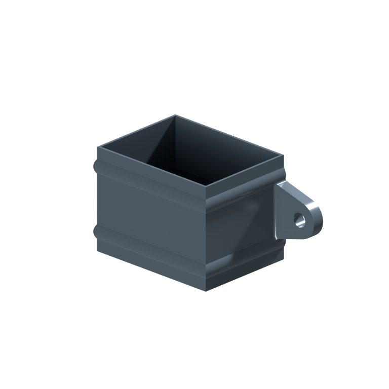 Cast eared collar for traditional rectangular aluminium downpipe