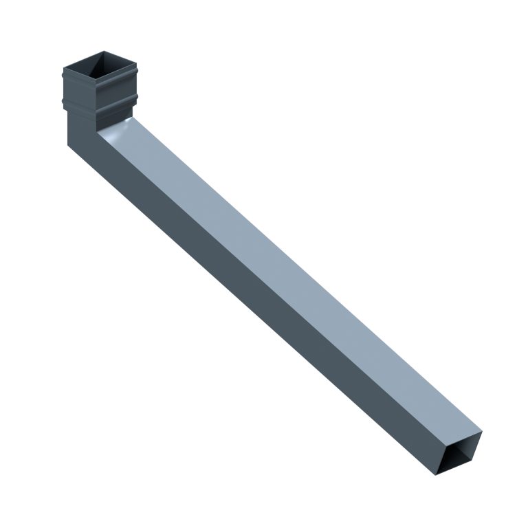 Traditional rectangular aluminium long tailed elbow with 1000mm projection