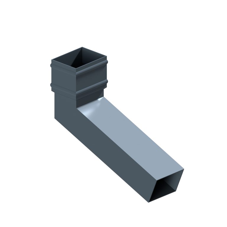 Traditional rectangular aluminium long tailed elbow with 300mm projection