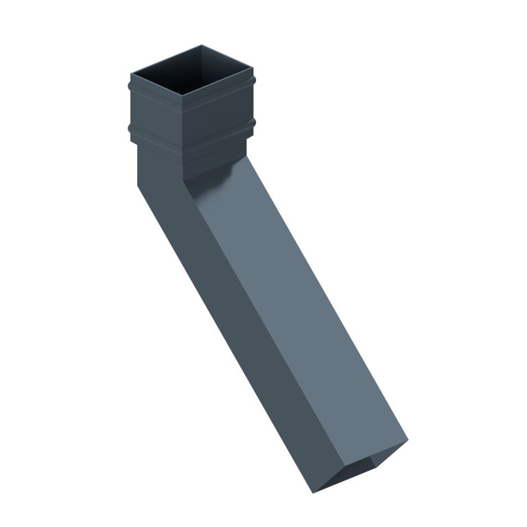 Traditional rectangular aluminium 135-degree long tailed elbow with 300mm projection
