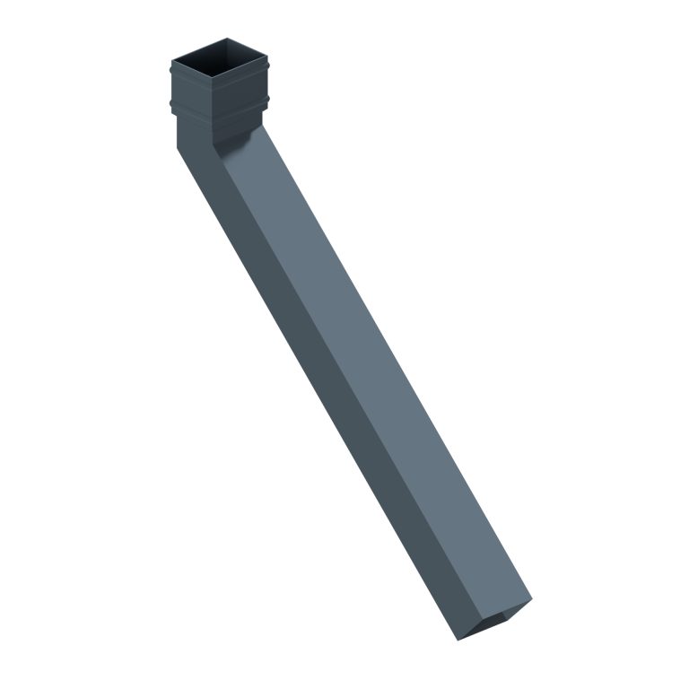 Traditional rectangular aluminium 135-degree long tailed elbow with 600mm projection