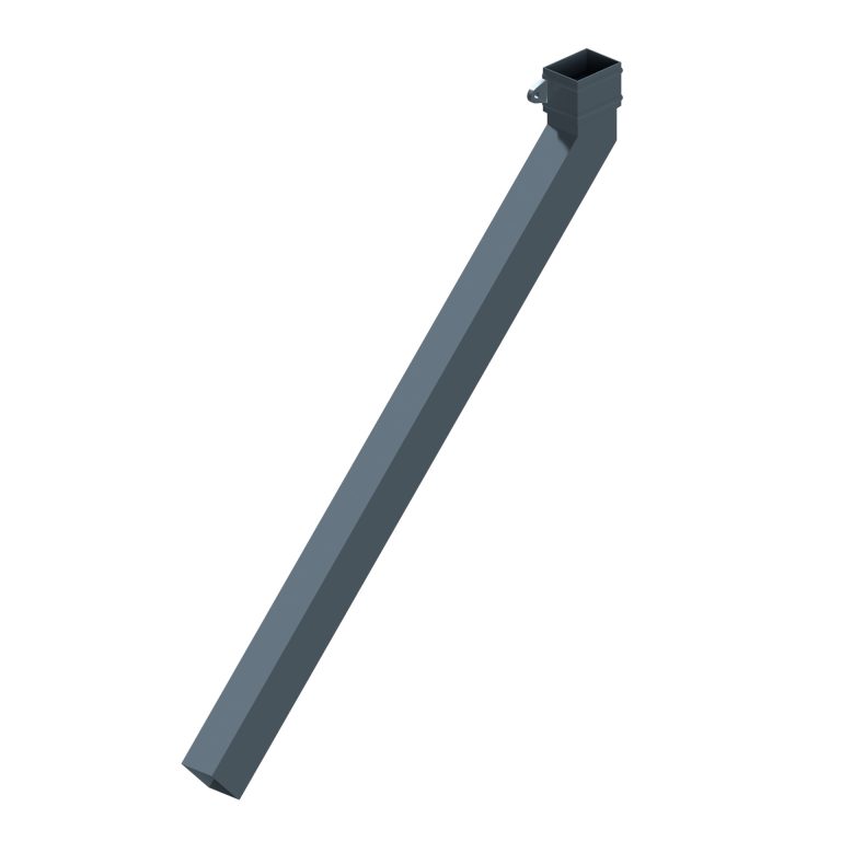 Left-hand rectangular aluminium 135-degree long tailed elbow with 1000mm projection