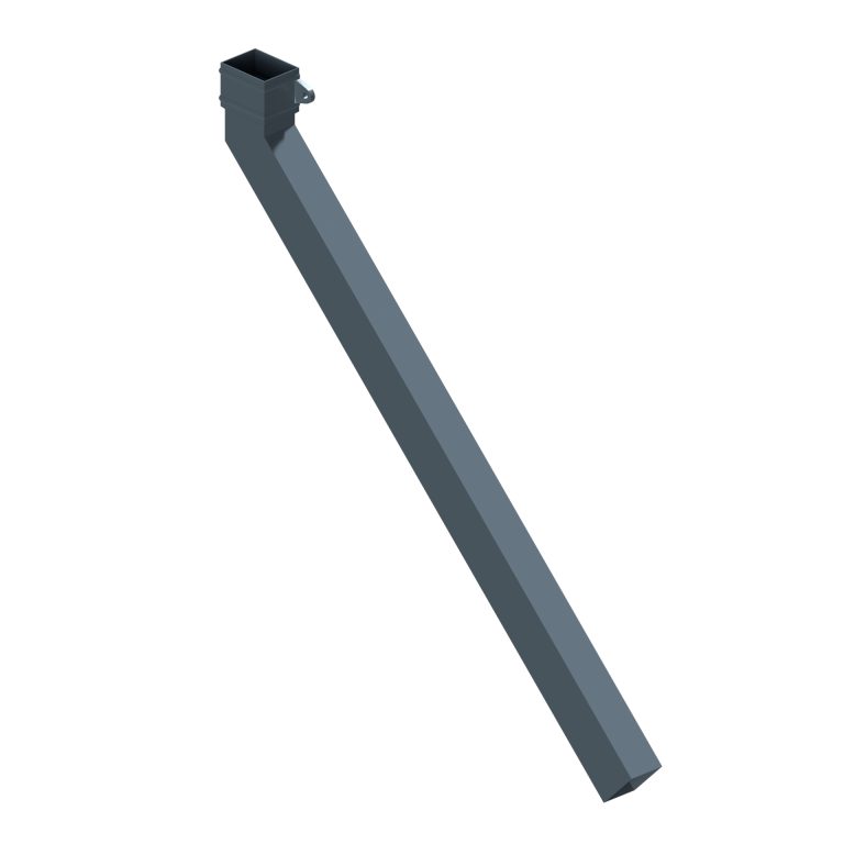 Right-hand rectangular aluminium 135-degree long tailed elbow with 1000mm projection