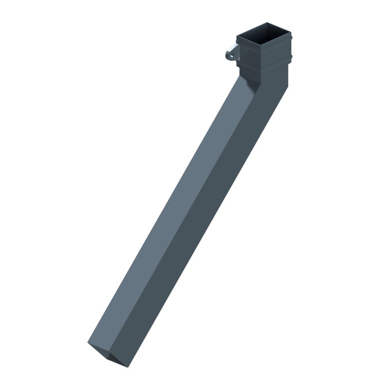 Left-hand rectangular aluminium 135-degree long tailed elbow with 600mm projection
