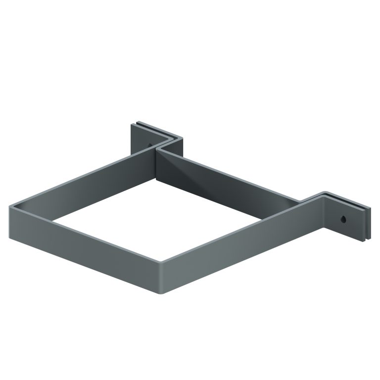 Two-piece 30mm offset bracket for contemporary square 150mm downpipe