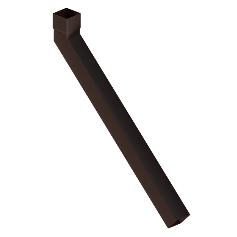 Contemporary square 76.2mm aluminium 135-degree long tailed elbow