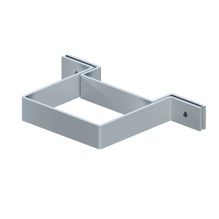Two-piece 30mm offset bracket for contemporary rectangular aluminium downpipe
