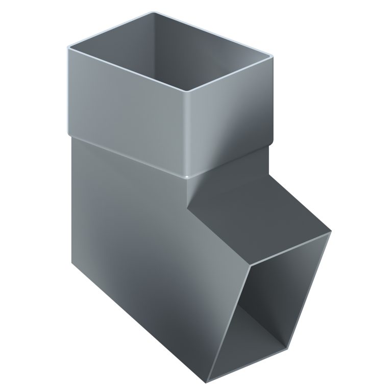 Contemporary rectangular aluminium downpipe elbow at 112.5 degrees