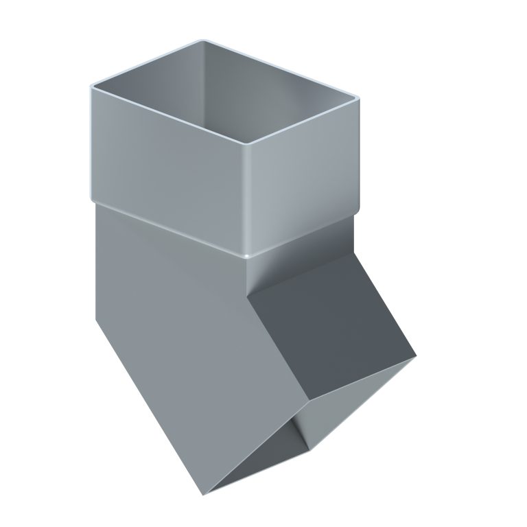Contemporary rectangular aluminium downpipe elbow at 135 degrees