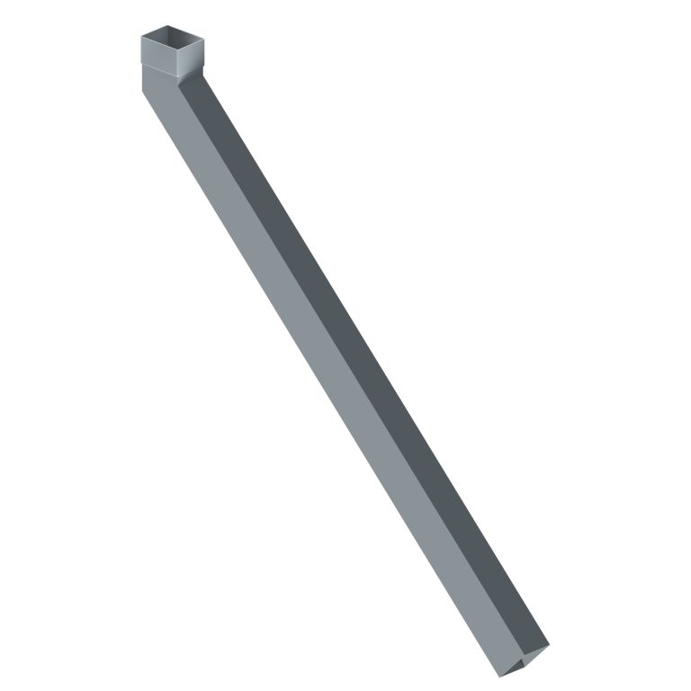 Contemporary rectangular aluminium 135-degree long tailed elbow with 1000mm projection