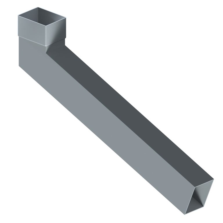 Contemporary rectangular aluminium long tailed elbow with 600mm projection