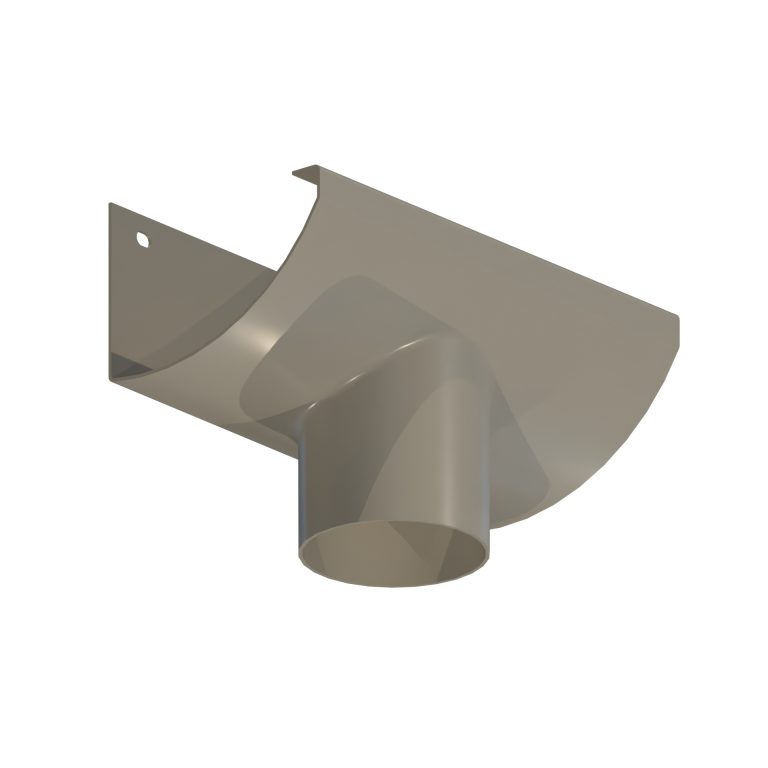 HR110 76.2mm diameter aluminium outlet connecting gutter to round downpipe